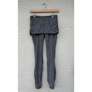 Lululemon Chasse Yoga Dance Skirted Tights Heathered Charcoal Grey Size 6 Rare